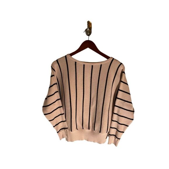 Catherine Malandrino Striped Sweater, Soft Pink. Size Medium - Picture 4 of 16
